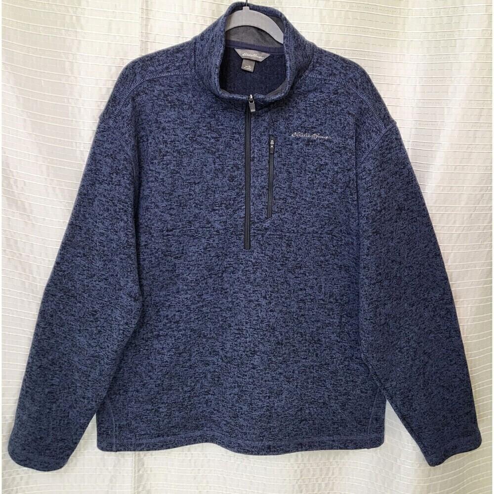 Eddie Bauer Convector 1/2 Zip Sweater Pullover Jacket Blue Heather Men's XL